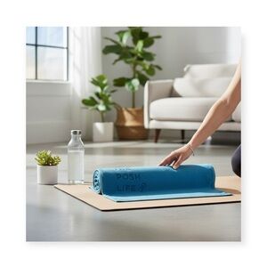 new Poshmark ༄ The Posh Life Plush Velour Logo Beach Towel༄ Baby Blue ༄ 30 x 60